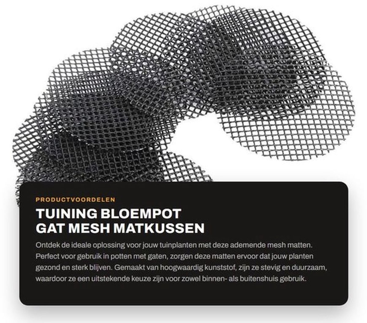 Mesh Mat - 10 Stuks - Kunststof - Ademend - Voorkomt Wortelrot - Geschikt voor Potten met Gaten - Duurzaam Materiaal - Plantenzak