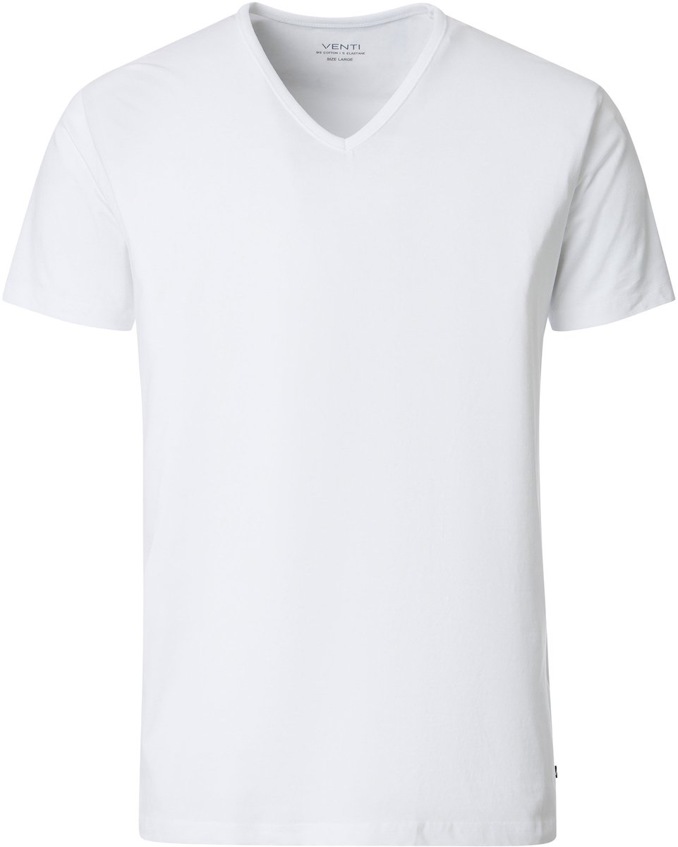 VENTI modern heren T-shirt (2-pack) - wit