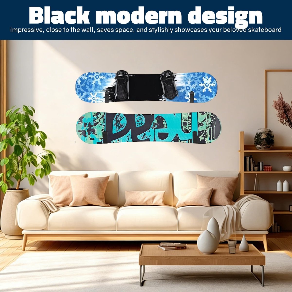 Solidchoice - 6 Stuks Skateboard Wandbeugels voor Display
