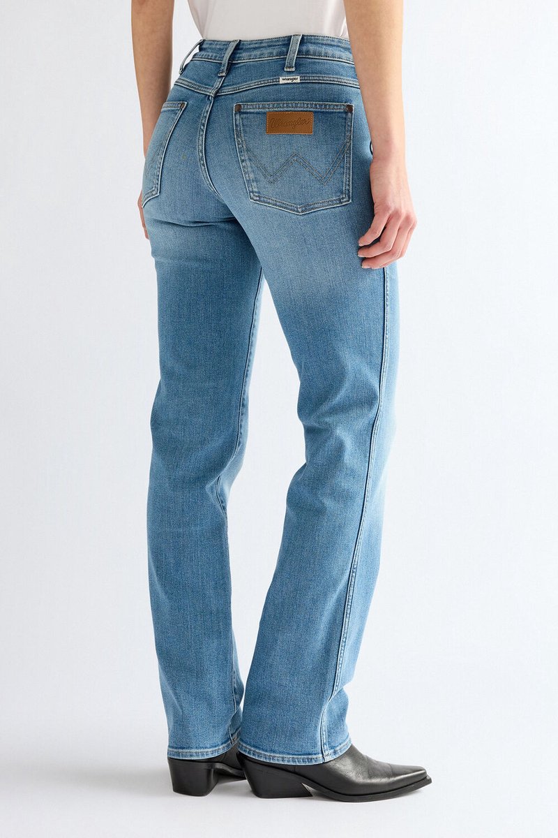 Wrangler STRAIGHT Dames Straight Fit Jeans W34 X L30 Blauw