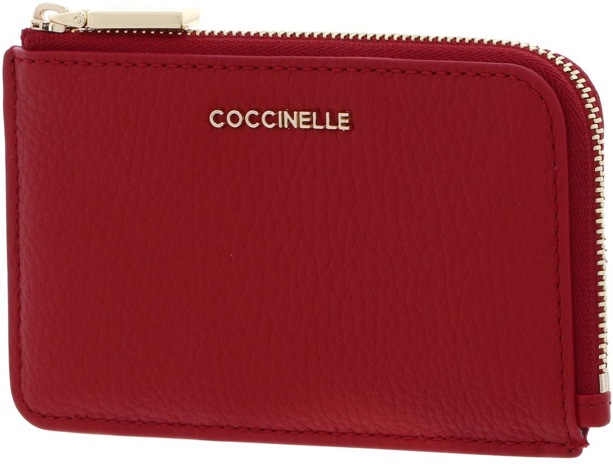 COCCINELLE Leren kaarthouder Metallic Soft Card Holder Scarlet rood