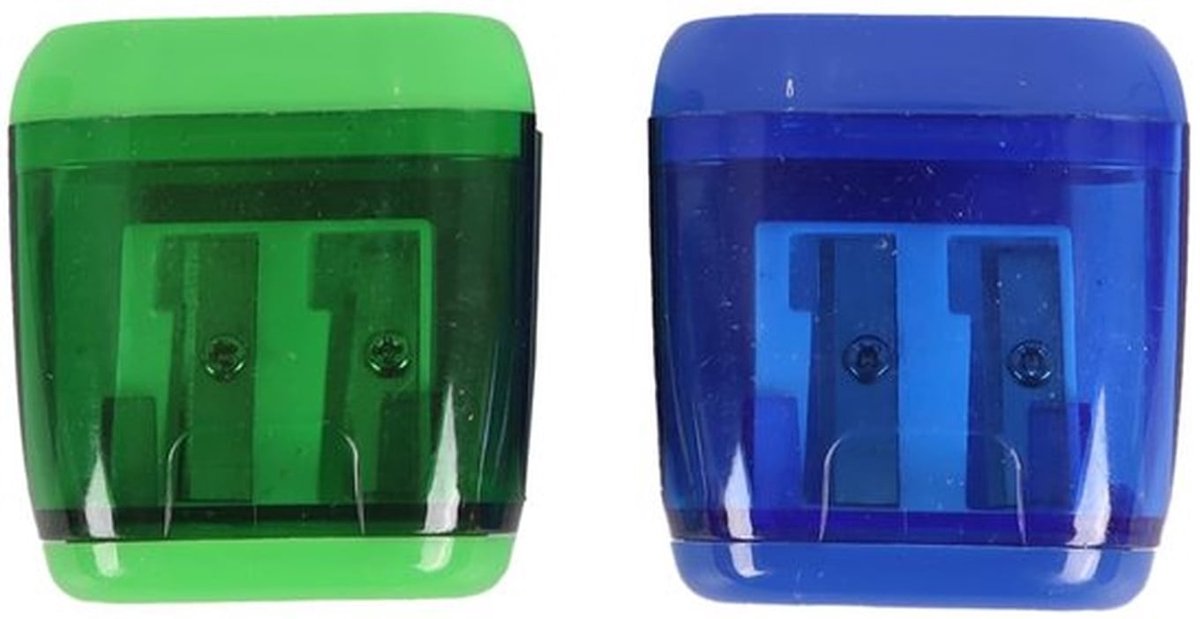 Puntenslijper Duurzaam - Puntenslijper met Container - Dubbele Gaten (8 mm/11 mm) - Voor Volwassenen - School/Thuis - Titanium Gecoate Messen - Potloodslijper