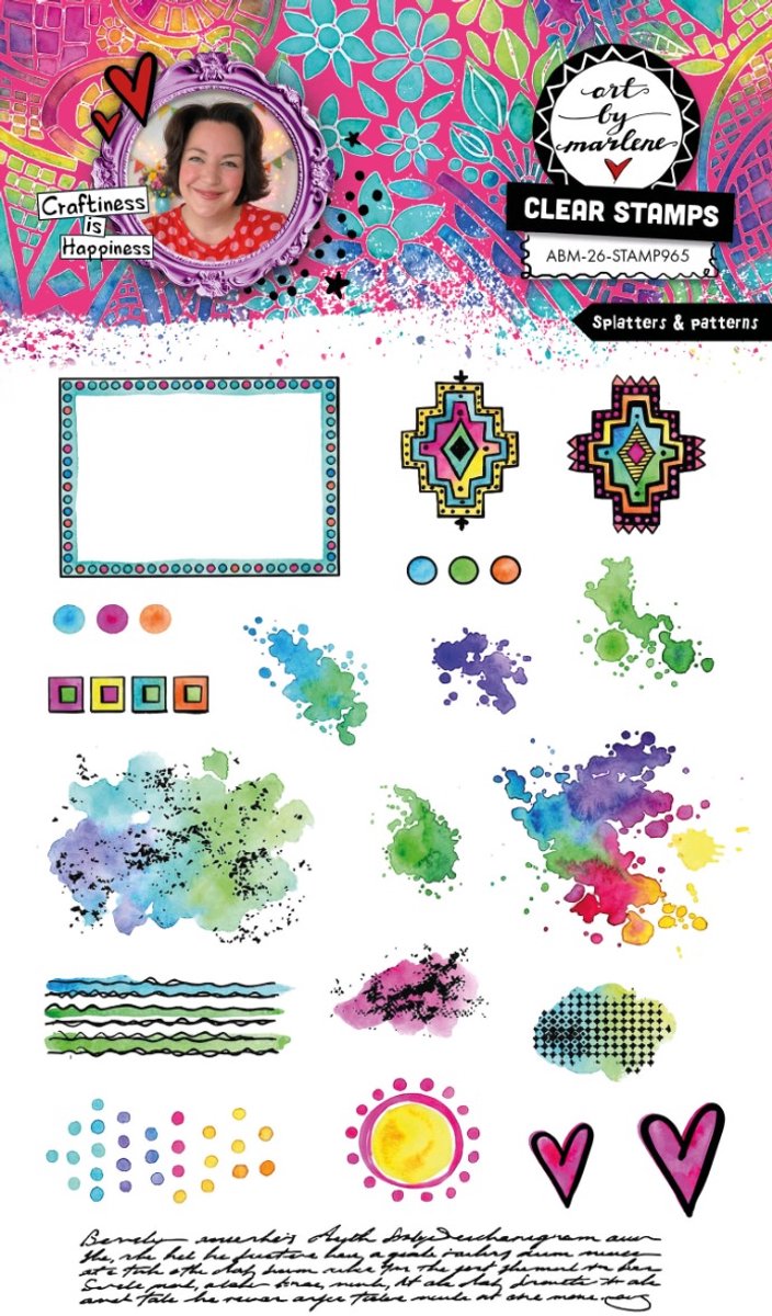 Clear stamp Splatters and paterns- ABM collection nr. 965