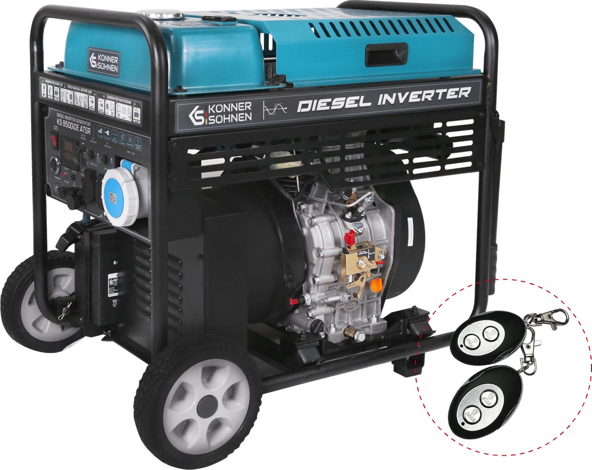 Diesel-invertergenerator Könner & Söhnen KS 9500iDE ATSR - 10 kW - 230V - afstandsbediening