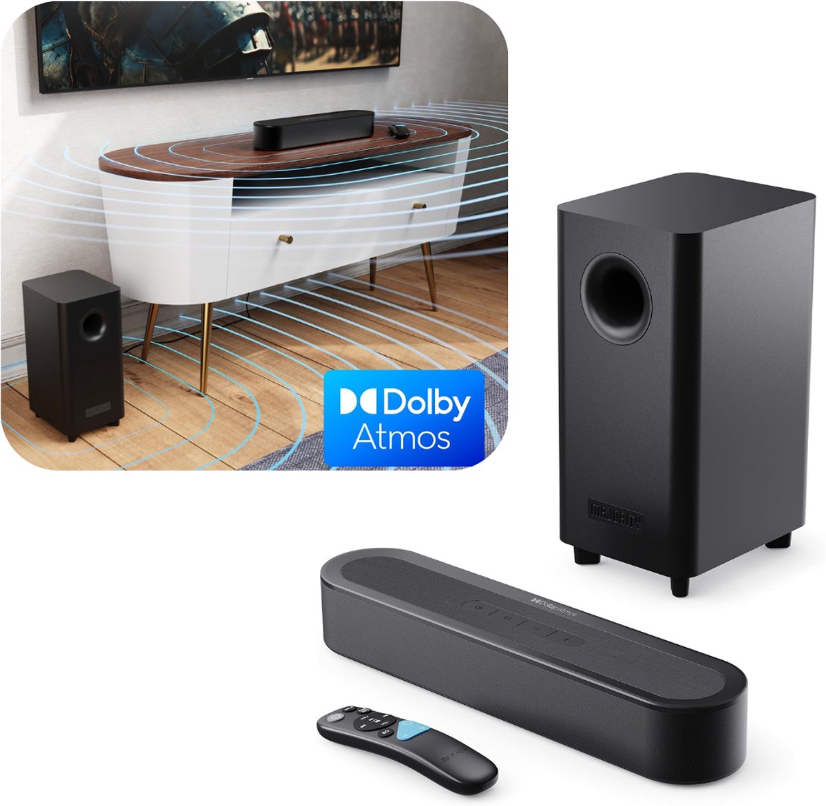 Zavio® Soundbar met Subwoofer en Surroundgeluid - TV Speaker - Home Cinema