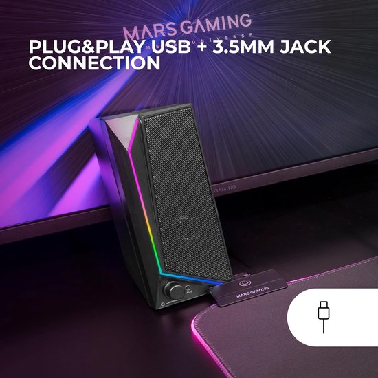 Mini soundbar - Zwart - 15W - RGB-verlichting en USB-aansluiting - Gaming en Multimedia van MINI — afbeelding 4