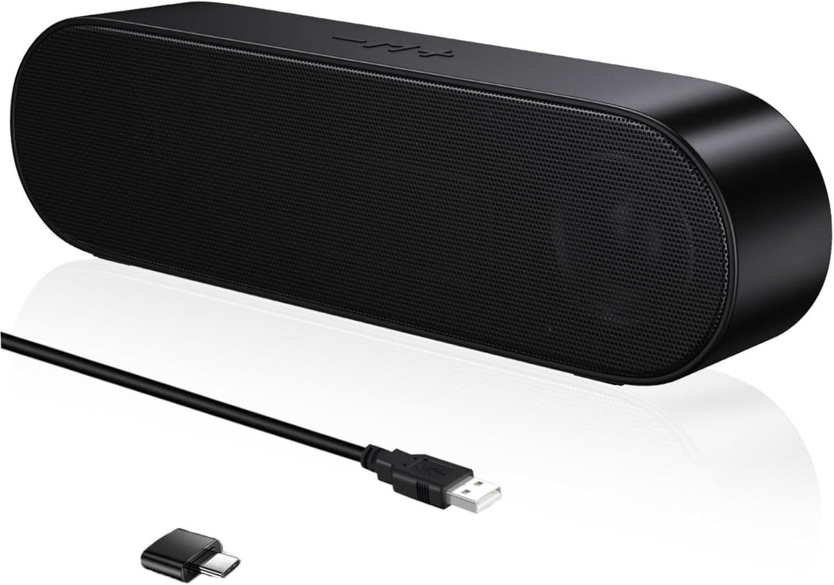 Mini soundbar - Zwart - Draagbare USB Luidspreker - 3D Surround Stereo voor Laptop en Desktop
