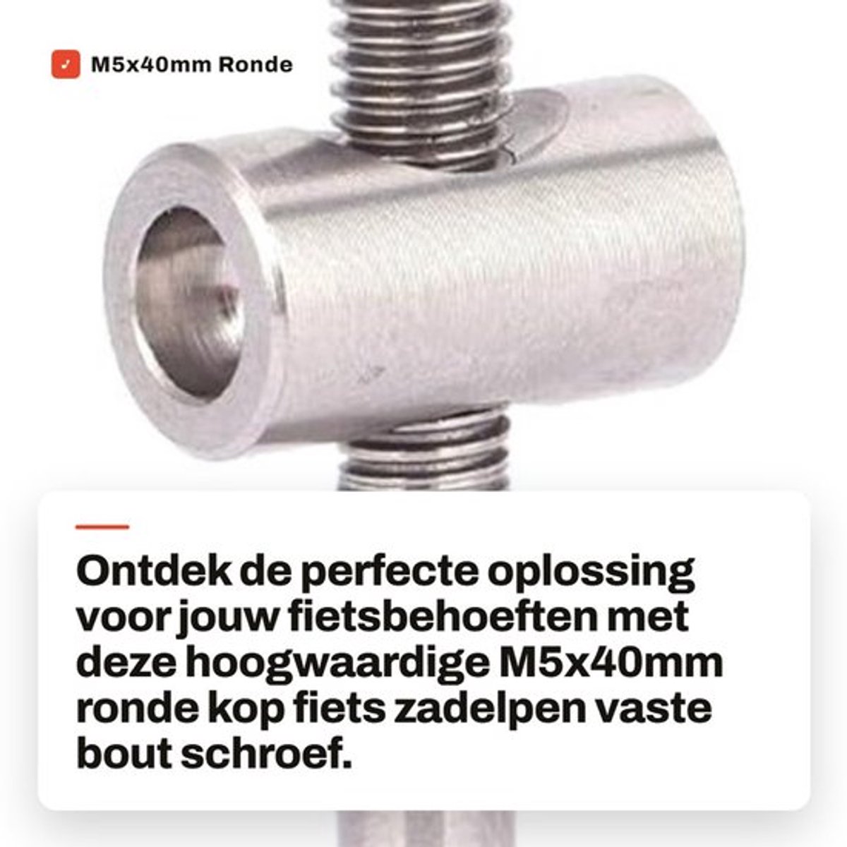 Zadelpenbout M5x40mm - Titaniumlegering - Anticorrosief - Sterk/Duurzaam - CNC-Precisieverwerking - Precisiedraden - Fietsbout