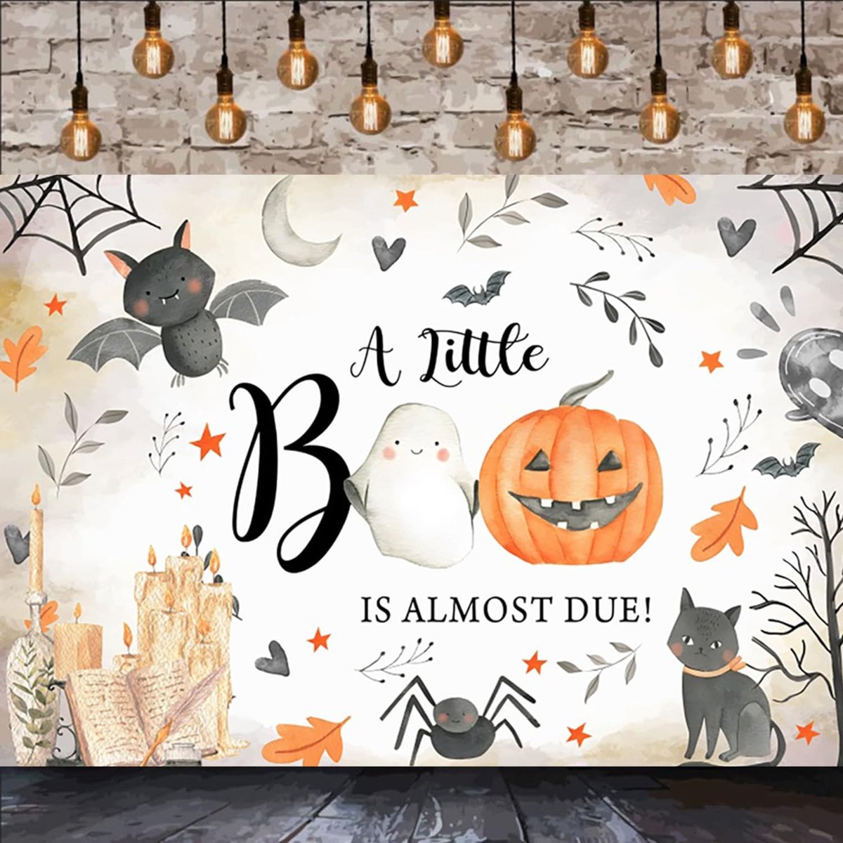 Solidchoice - Halloween Achtergrond met Spinnenweb en Pompoenen