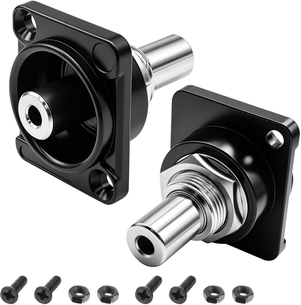 Solidchoice - D-Type 3,5 mm TRS Stereo Paneelmontage Adapter, 2 Stuks