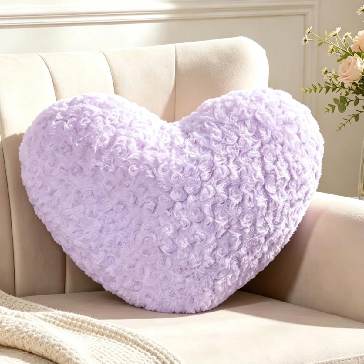 Solidchoice - Hartvormig Kussen Paars 26 x 36 cm