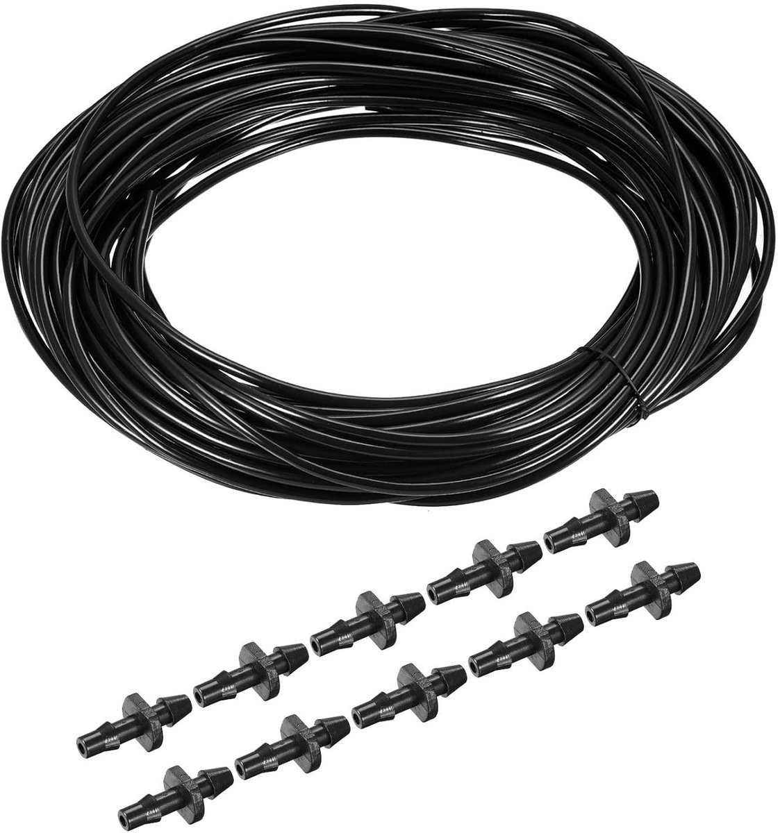 Set Drip Irrigation Hose - 3mm Binnen Diameter Tuin Irrigatie Onderdelen Kit van 30M Lengte met 20 Rechte Barbs voor Efficiënte Watergift
