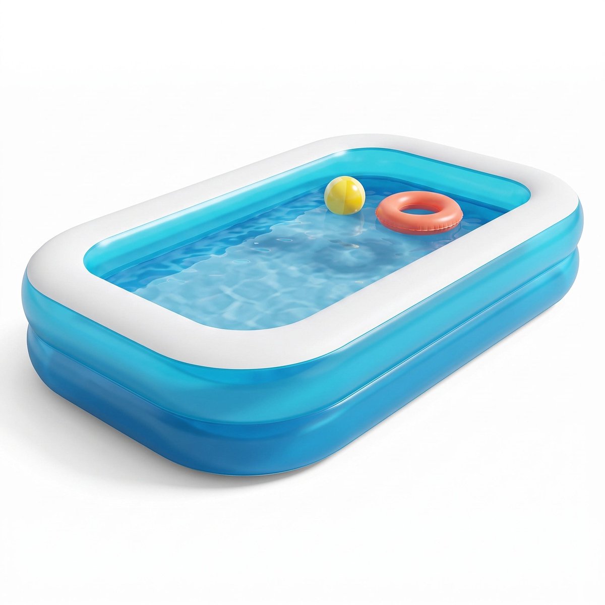 Cheqo® Opblaasbaar Zwembad - Familiezwembad - Rechthoekig Zwembad voor Kinderen en Volwassenen - Zwembad voor in de Tuin - Opblaaszwembad - Kinderbad - Kinderzwembad - Buitenzwembad - Zwembad met Zitrand - Zwembaden - Zwembadje - XL Zwembad