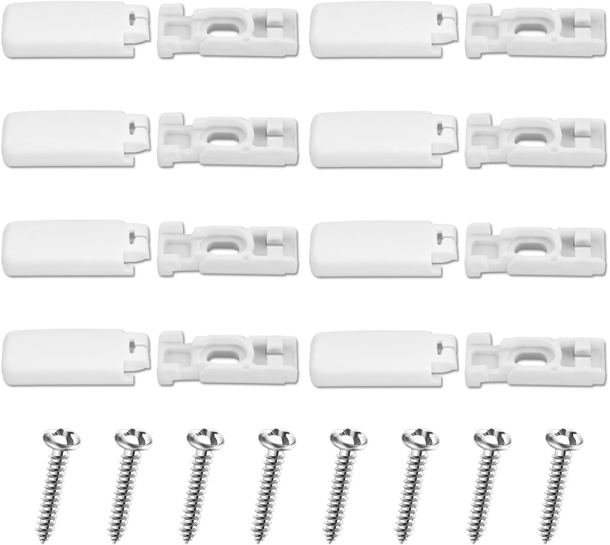 Set van 8 Plisseehouderingen met Schroeven voor Raambekleding