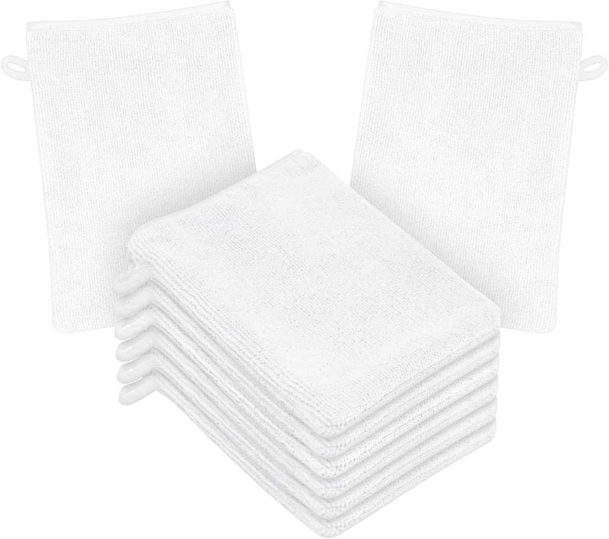 Zachte Microfiber Wasdoeken Set van 8, Herbruikbare Douchehandschoenen, Ideaal voor Gezichtsreiniging en Makeup Verwijdering, 15x20cm, Flanel, Perfect voor Thuis SPA Gebruik