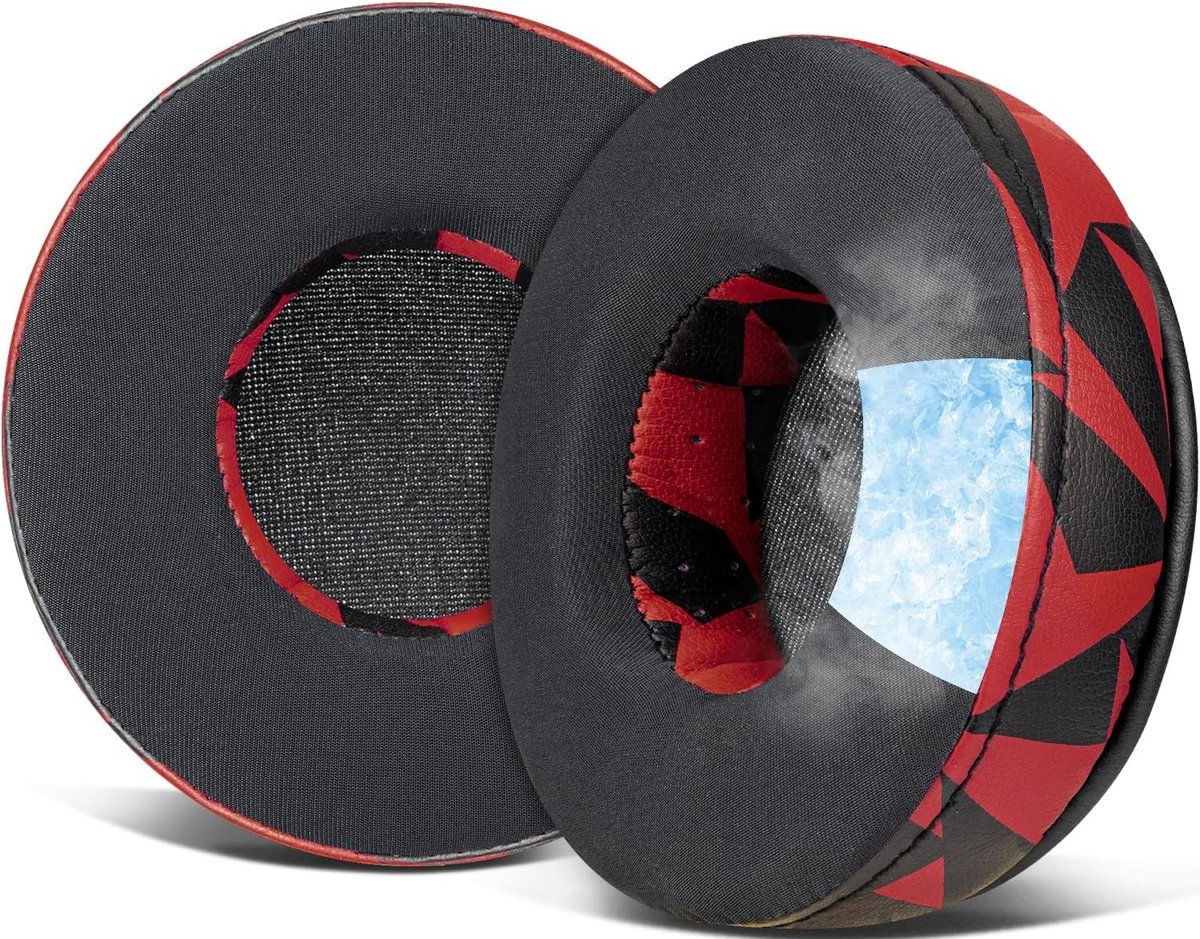 Vervangende Cooling Gel Oorkussens voor Draadloze Over-Ear Hoofdtelefoons, Geluidsisolatie en Comfort - Rood Storm
