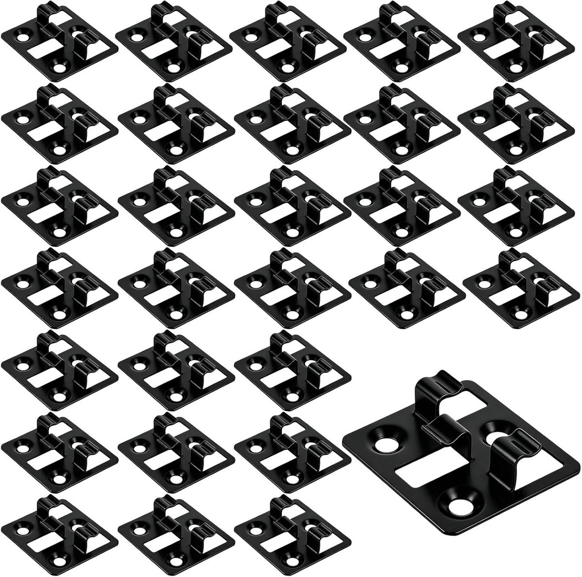 Bevestigingsclips voor WPC planken - 100 stuks roestvrij staal terrasclips, verborgen afstandhouders en terrasbevestiging voor composiet planken, spleet 3 mm, hoogte 7 mm (zwart)