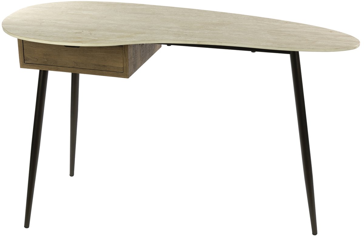 Giga Living Kaptafel Travino - Travertin Keramiek - Incl. Opbergruimte - 130cm