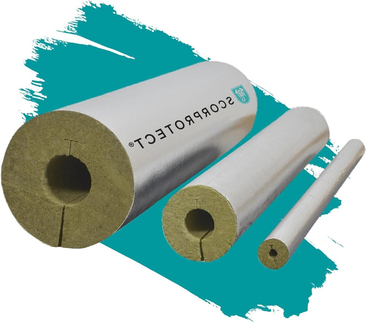 Isolerende Buisschalen - Steenwol Isolatie - Leidingen Isoleren - Brandklasse A2 - 22 x 30 mm x 1m - Aluminium