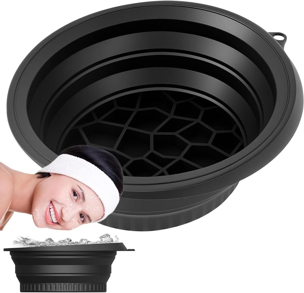 Gezichtsijs Kom - Koude Duik Bak - Huidverzorging Thuis - Ingebouwde Ijsbak - 1750ml Capaciteit - Wit