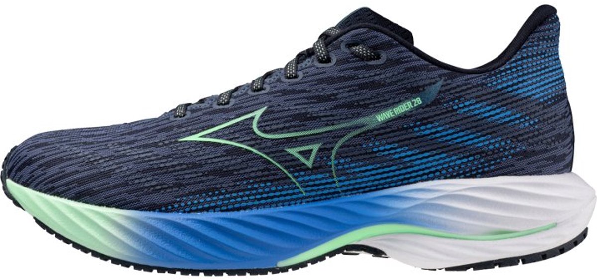 Mizuno Wave Rider 28 - Hardloopschoen - Vintage Indigo/Neo Mint - 48.5