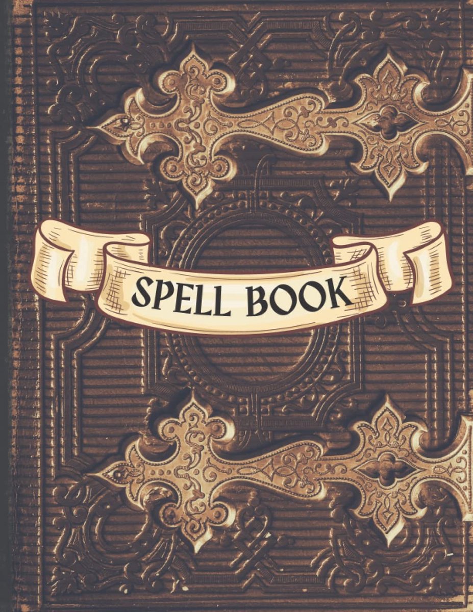 RPG Wizard Spell Notebook Journal - Brown Grimoire Effect: Spell Lists for DnD, Pathfinder, LARP, Fantasy Role Playing - ShopVlot
