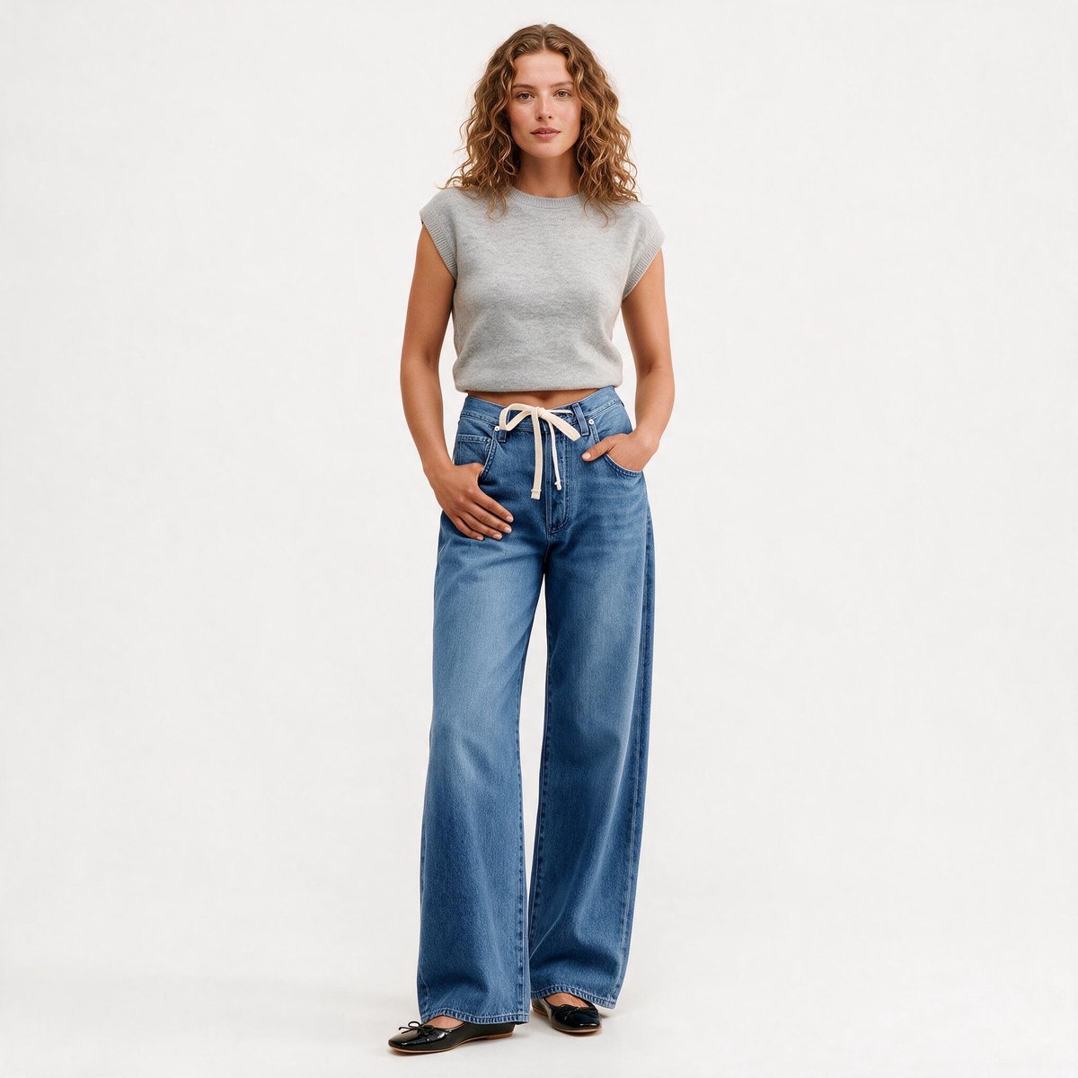 Imily Bela Dames Cropped T-shirt met Taillekoord