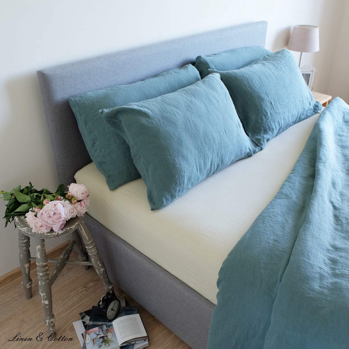 Linen & Cotton Zacht Gezellig Hoeslaken met Elastische Band Alicia - ShopVlot