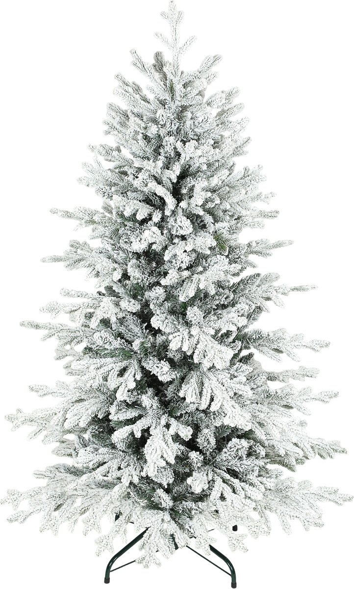 HOMCOM Kerstboom Kunststof, Metaal 93L x 93B x 150H cm Groen+Wit