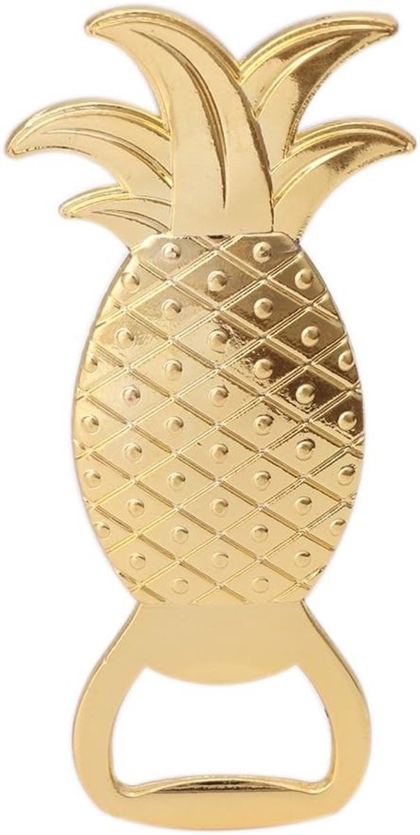Gouden Ananas Flesopener - Goud - 10 x 3 cm - Roestvrij Staal - Voor Bruiloften en Cadeaus