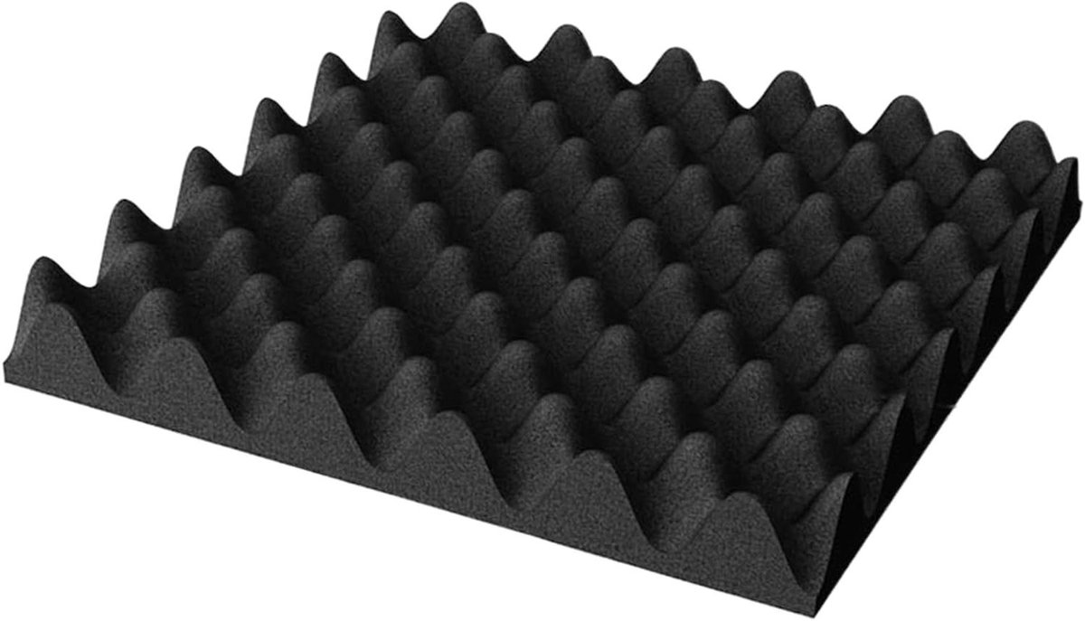 Akoestische panelen - Geluidsisolatie wand - Ruimte akoestiek - Zelfklevend vlamvertragend - 32x32 cm - Grijs