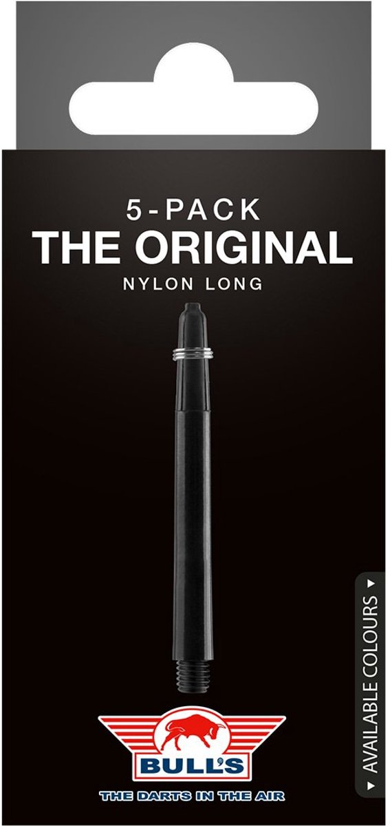 Bull's - 5-Pack Nylon The Original Long + Ring - Black - Dart Shafts van Bull's — afbeelding 4