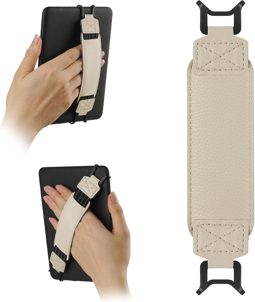 Universele Zachte Polsband voor 6-7 Inch E-Readers en Tablets, Geschikt voor Kindle, Kobo, en Nook, Hoge Elasticiteit, Wit
