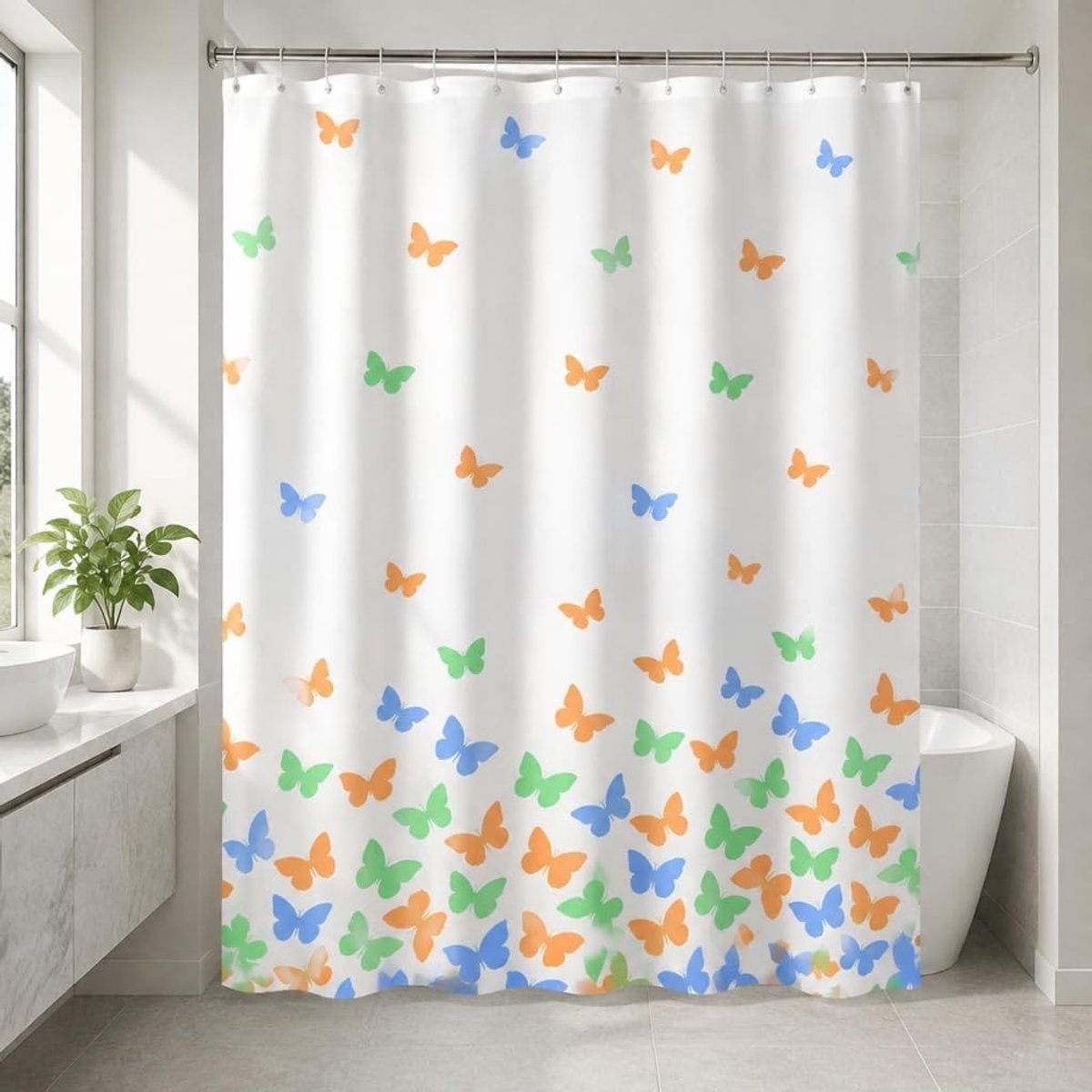 Extra brede waterdichte douchegordijn voor buiten en badkamer, 300cm breed, 200cm drop, anti-schimmel en van polyester (180x200cm)