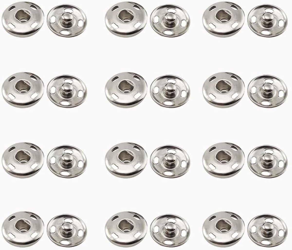 12 Sets Drukknoppen 21mm voor DIY en Creatieve Klussen, Ideaal voor Reparaties en Handwerk