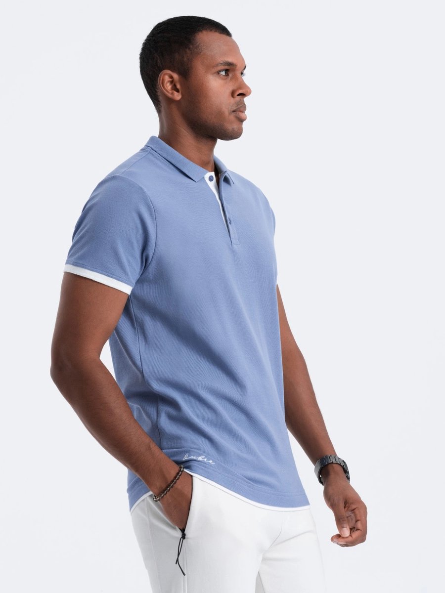 Ombre - Jalti - Poloshirt Heren - Korte Mouw - Denim