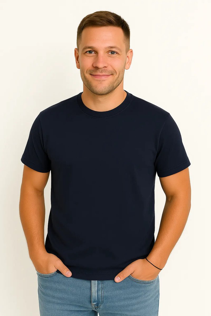 X-Name - Heren T-Shirt - Navy - Ronde Hals - Italianstyle