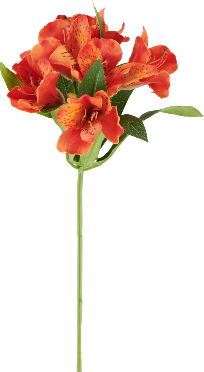 Easyplants | Kunstbloem Alstroemeria 47 cm oranje | Zijde | Nepbloemen | oranje | Onderhoudsvrij | Kant-en-klaar