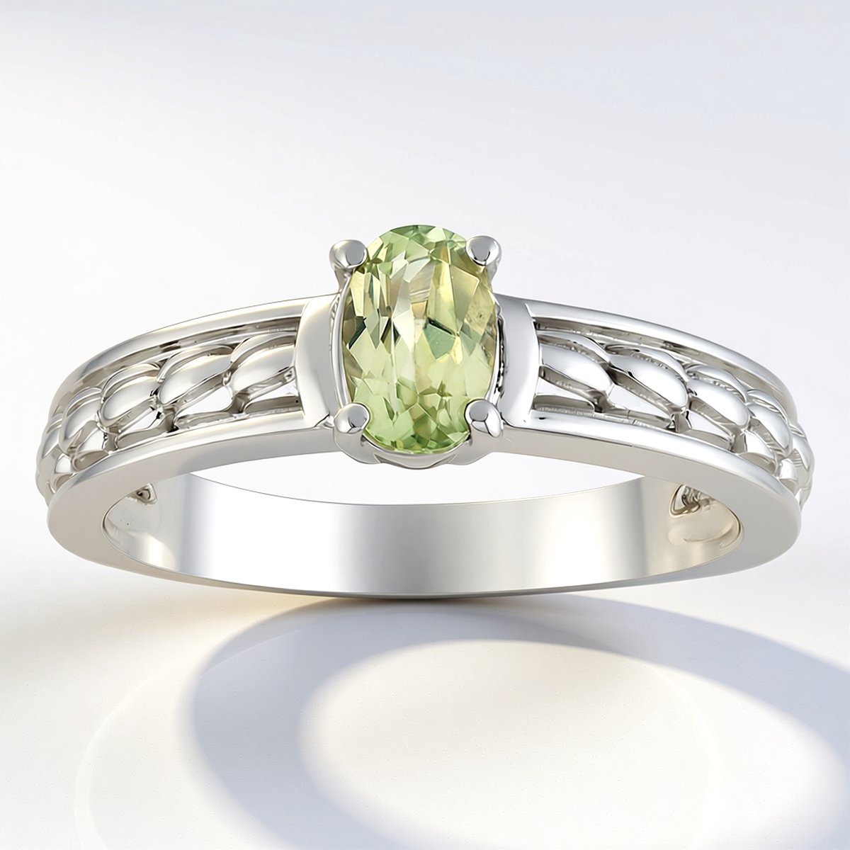 Cavill - Ovale Diaspoor Ring 0,485 ct - 925 Sterling Zilver Gerhodineerd - Turkse Edelsteen met Lichtwissel - Elegante Edelsteenring