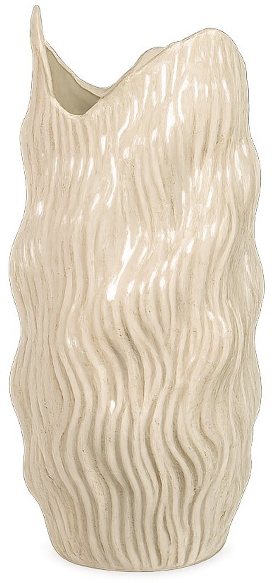 Aardewerk vaas Veil beige M