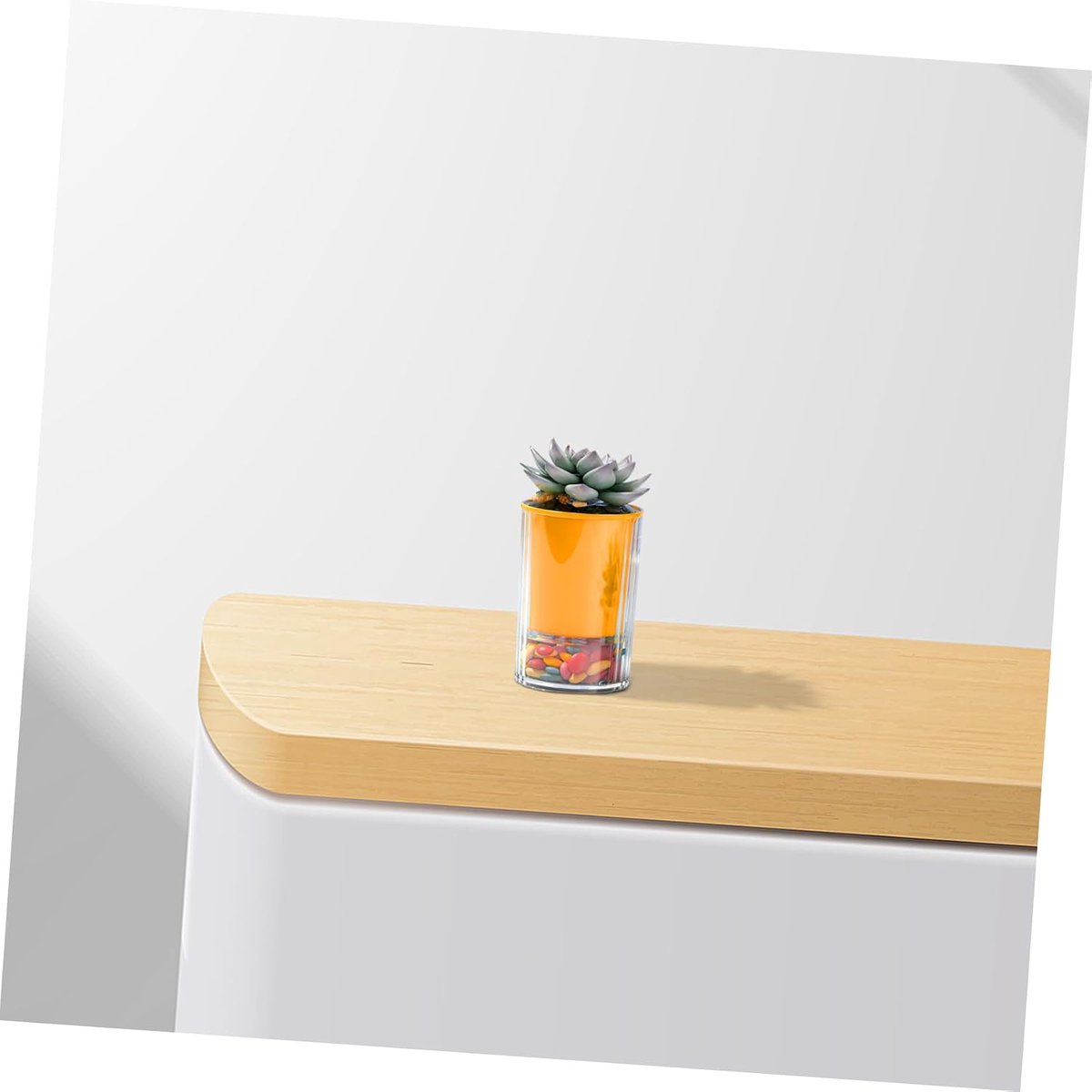 Elegante Vaas - Decoratieve Pot - Planten Binnen - Zelfwaterend Systeem - 10.3x7.2x7.2CM - Geel — cadeau in Wonen & Interieur - foto 2