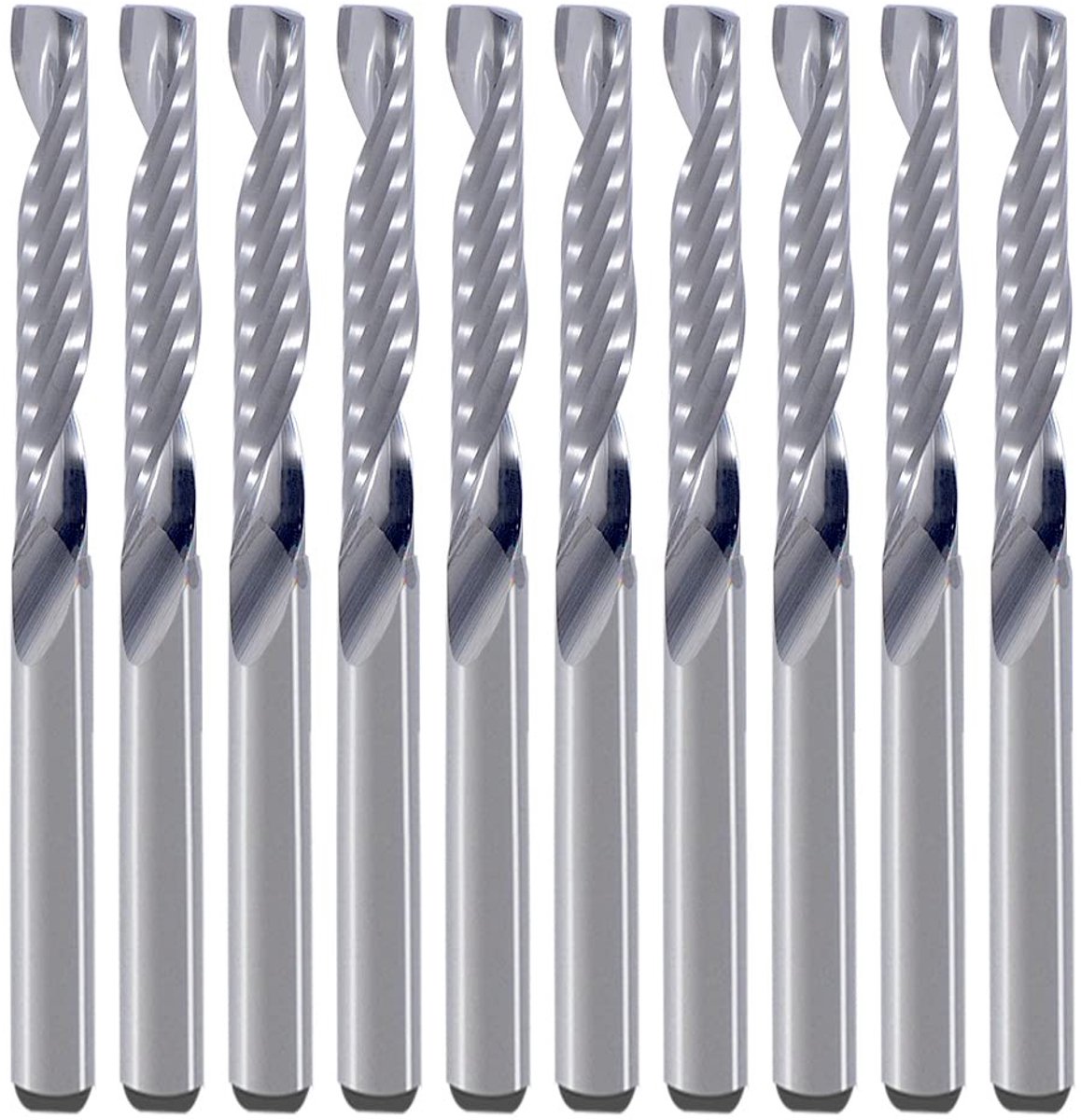 Professionele 1/8 Inch Spiral Frees met Enkele Vleugel voor Acryl, PVC en MDF - 0.85" Snijdiameter, 0.85" Snijlengte, 1.77" Totale Lengte