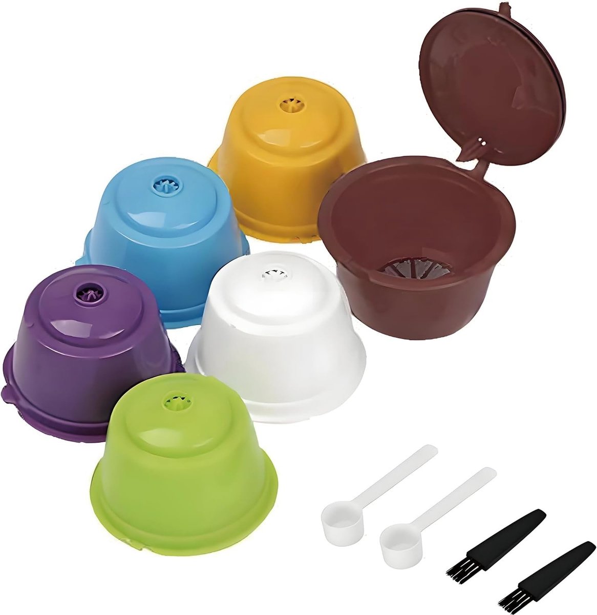 Set van 6 Herbruikbare Koffiecapsules voor Koffiemaker, Duurzame Plastic Capsules, Navulbare Koffiecapsules voor Thuis en Horeca