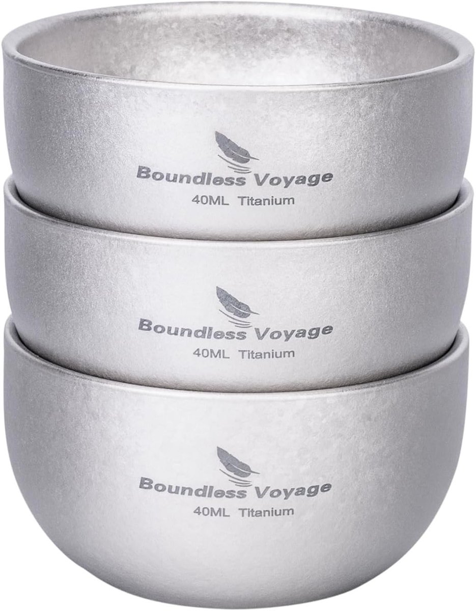 Dubbele Wand Mini Cup van Titanium, 40ml, Isolerende Theekopjes voor Espresso en Whisky, Vaatwasserbestendig en Perfect als Cadeau