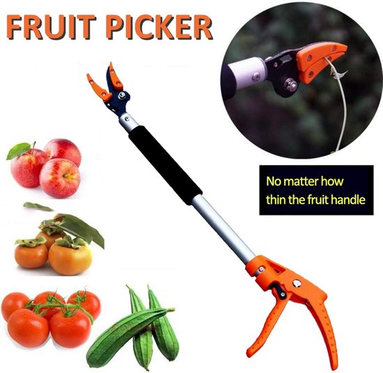 Snoeischaar Lange Steel - Fruitplukker Takkenknipper - Fruit Plukken - Lichtgewicht Aluminium - 0.6 Meter - Zilver — afbeelding 5
