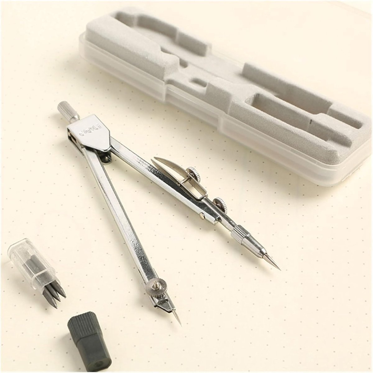 Tekening Kompas - Geometrie Tool - Cirkels Tekenen - Hoge Nauwkeurigheid - 3 x 2 x 1 cm - Zilver