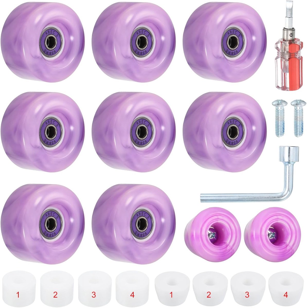 Rolschaatswielen Set Quad Skate Wielen Buiten Skaten Duurzame Lagers 58 mm x 32 mm