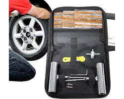 Bandenreparatieset - Autobanden Kit - Noodreparatie Onderweg - Compleet 24-delig - 21 cm - Zwart
