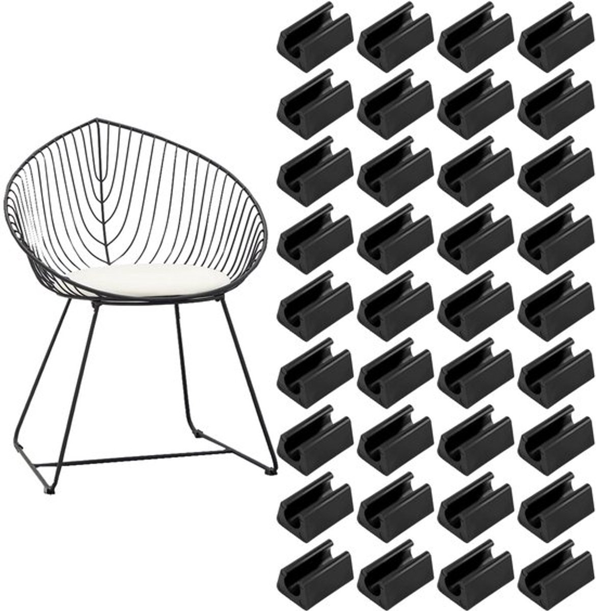 Zeynomax - U-vormige stoelpootbeschermers - Meubelbescherming - 36 stuks - Antislip