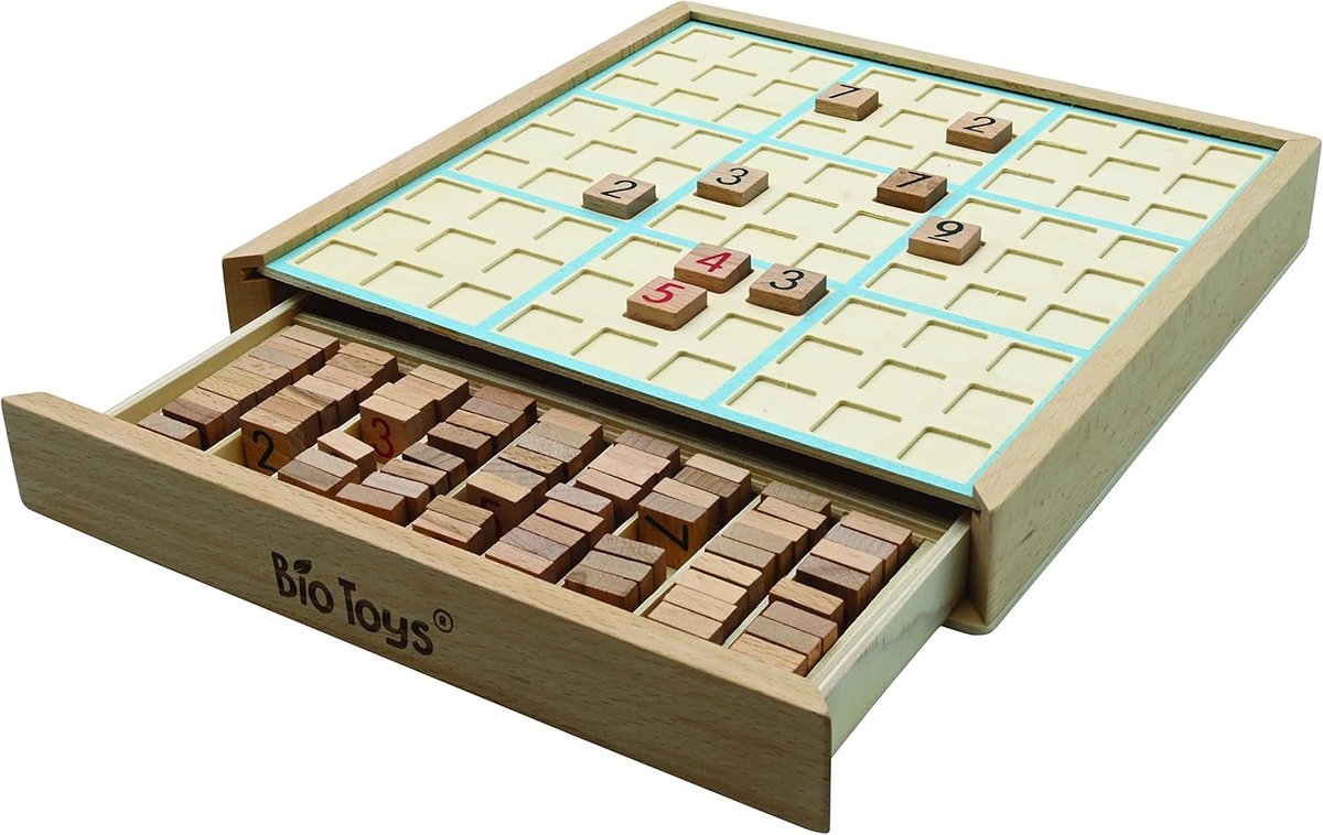 Sudoku Spel - Houten Puzzel - Logisch Denken - 100 Puzzels - 22 cm - Wit